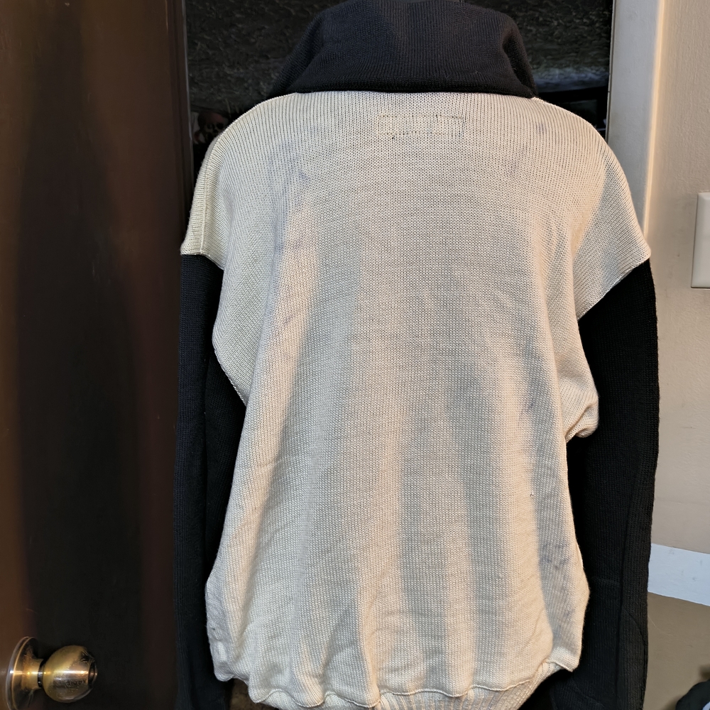 Harley-Davidson Cream and Black Half-Zip Pullover Sweater - Picture 9 of 10